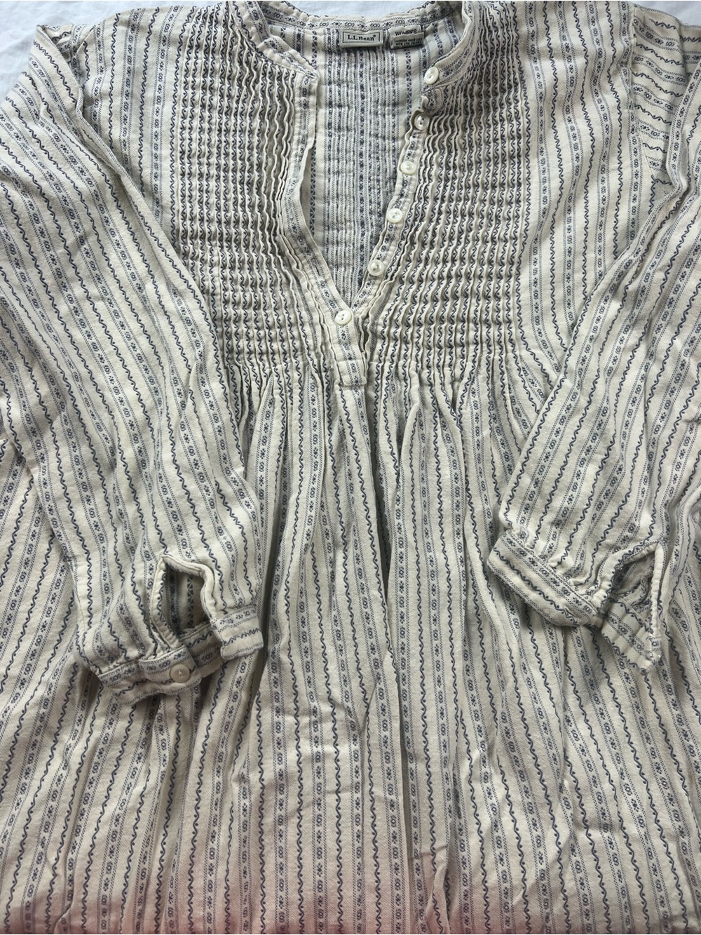 Vtg LL bean flannel print nightgown LG cottagecore cozy